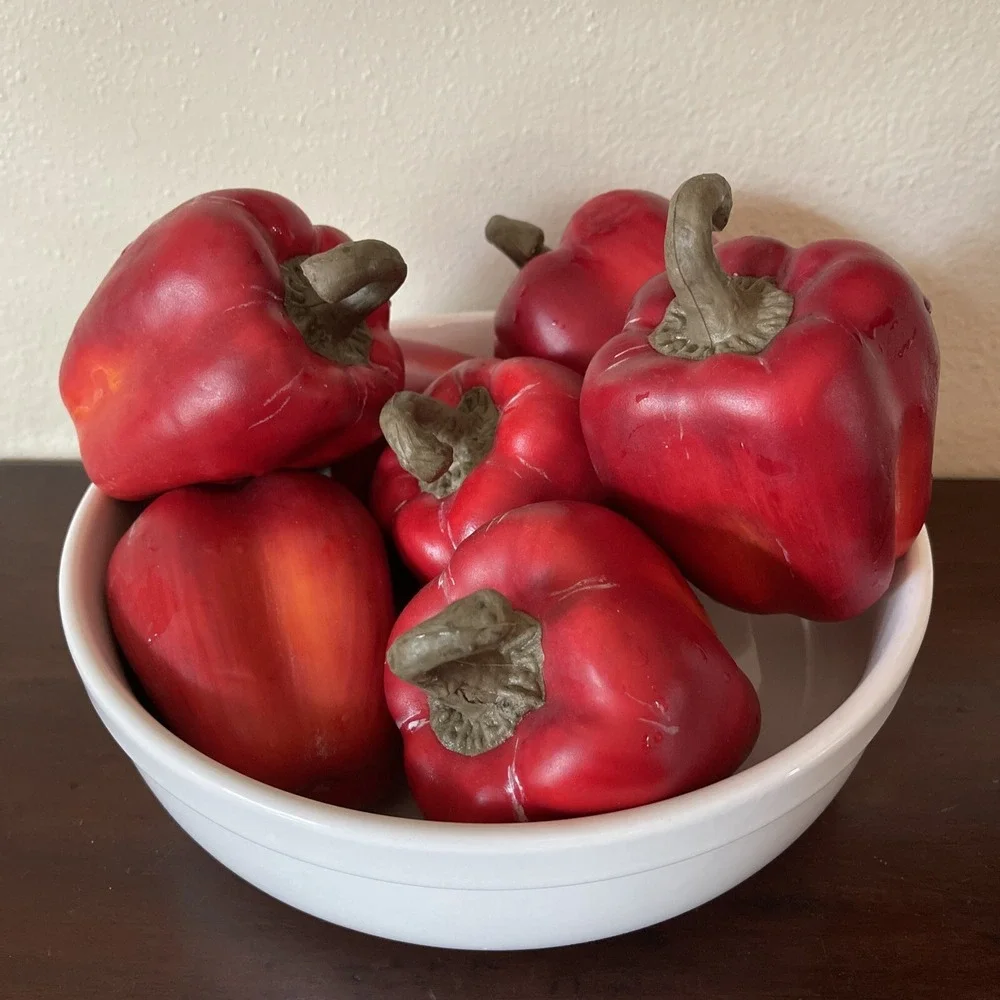 Vtg Artificial Faux Fake Vegetables Peppers Realistic Peppers Home Staging Prop